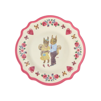 Rice Melamine Vintage Dinner Plate Nathalie Lété - Red Kiss