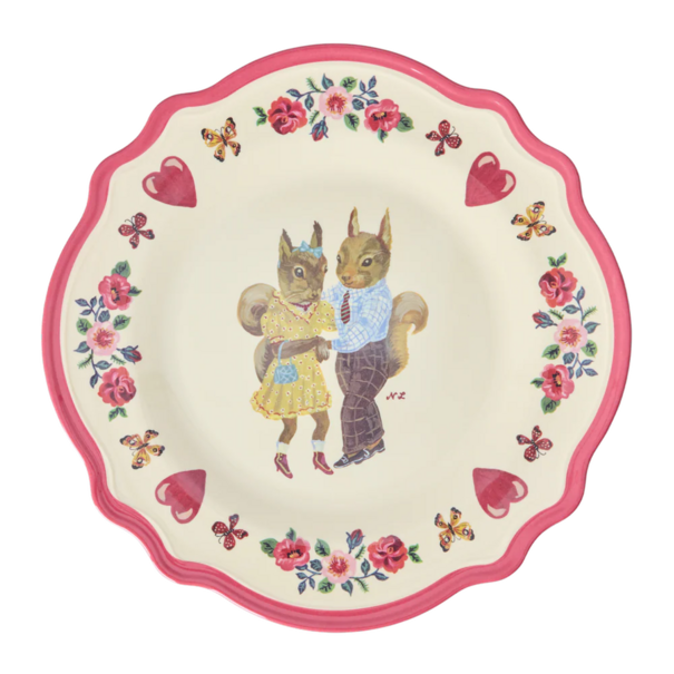 Rice Melamine Vintage Dinner Plate Nathalie Lété - Red Kiss