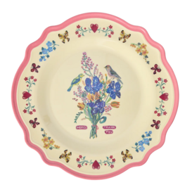 Melamine Vintage Dinner Plate Nathalie Lété - Neon Pink