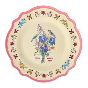 Melamine Vintage Dinner Plate Nathalie Lété - Neon Pink