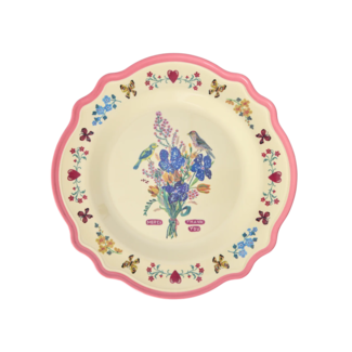 Rice Melamine Vintage Dinner Plate Nathalie Lété - Neon Pink
