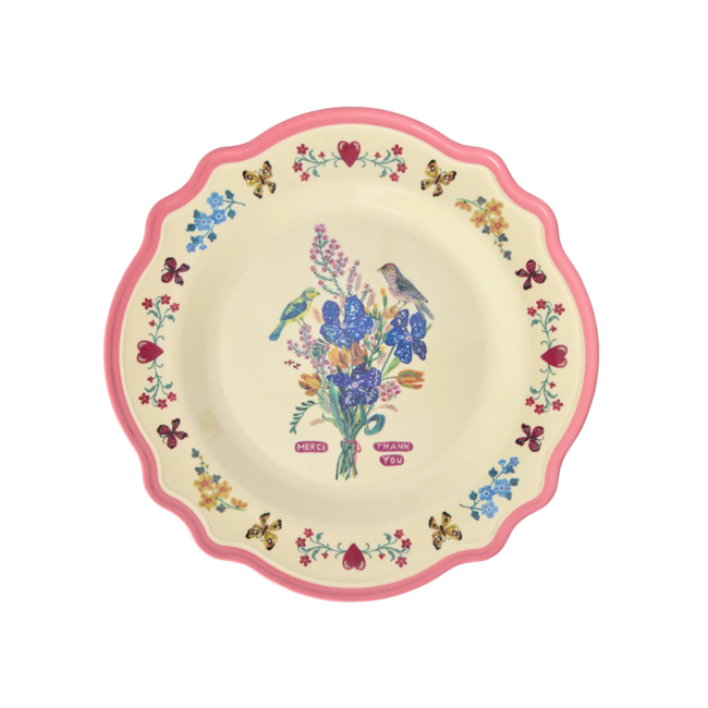 Melamine Vintage Dinner Plate Nathalie Lété - Neon Pink