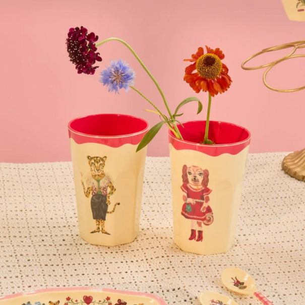 Rice Melamine Tall Cups Nathalie Lété - Red Kiss