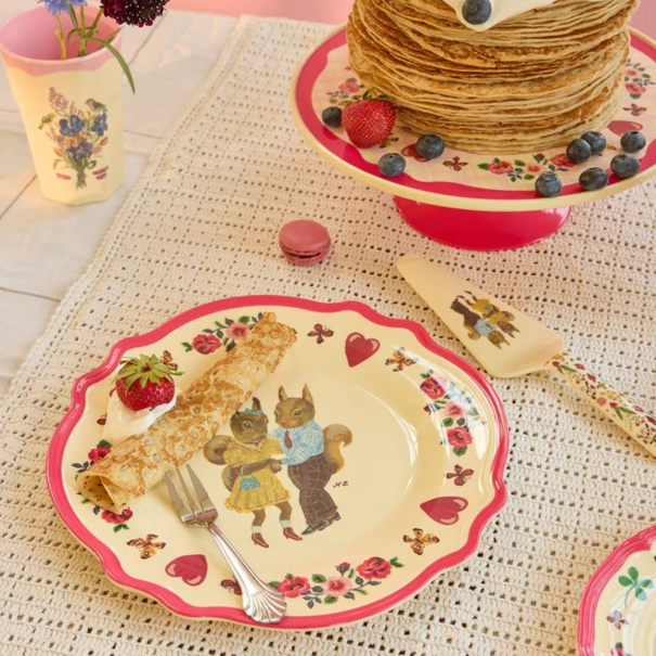 Rice Melamine Vintage Dinner Plate Nathalie Lété - Red Kiss