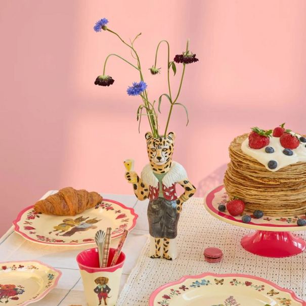 Rice Melamine Vintage Dinner Plate Nathalie Lété - Neon Pink