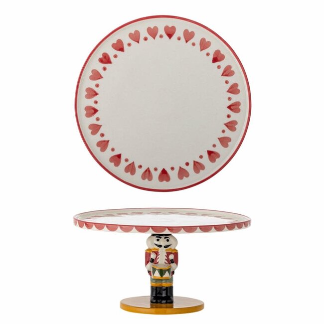 Bloomingville Jolly Cake Tray, Red, Stoneware