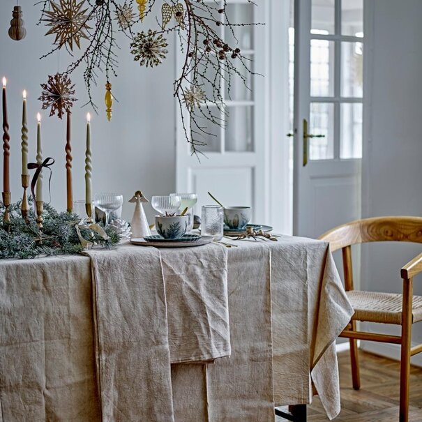 Bloomingville Pine Candle Holder, White, Stoneware