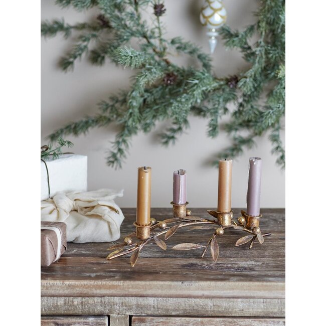 Mirabel Candle Holder, Gold, Metal