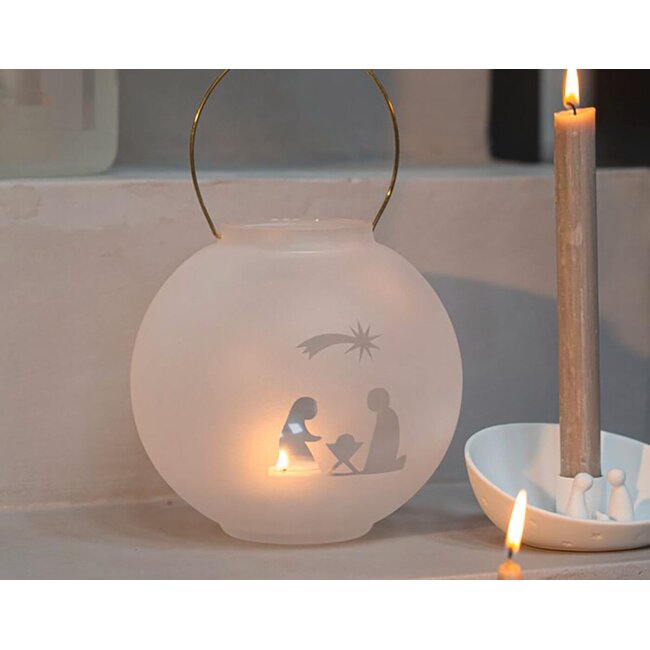 Frosted Glass Lantern Nativity
