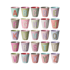 Melamine Alphabet Cup | Flowers
