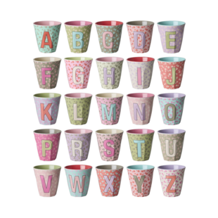 Melamine Alphabet Cup | Flowers