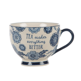 Blue Willow Floral Mug