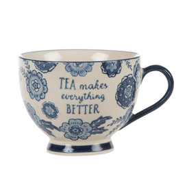 Blue Willow Floral Mug