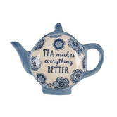 Blue Willow Floral Tea Lovers Tea Bag Dish