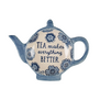 Blue Willow Floral Tea Lovers Tea Bag Dish