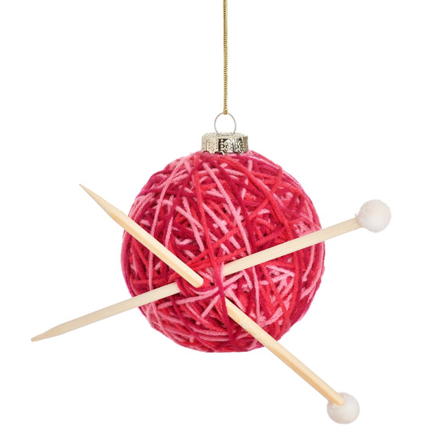 Knitting Ball Shaped Bauble