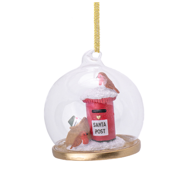 Santa Post Box Dome Bauble
