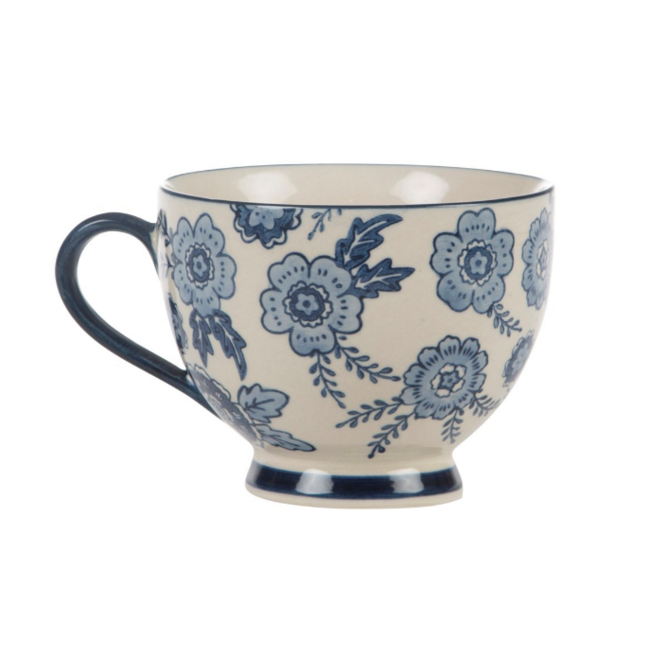 Blue Willow Floral Mug