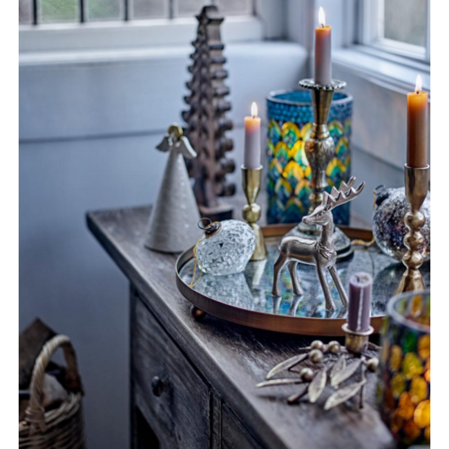 Nadine Ornament, White, Glass