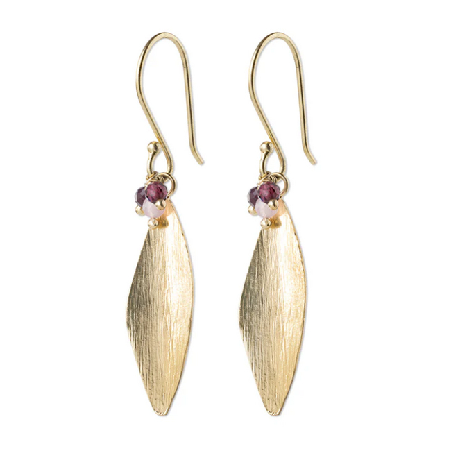 A beautiful story Longful Garnet Rose Quartz Earrings