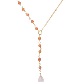 Dawn Carnelian Rose Quartz Necklace