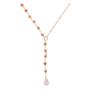 A beautiful story Dawn Carnelian Rose Quartz Necklace