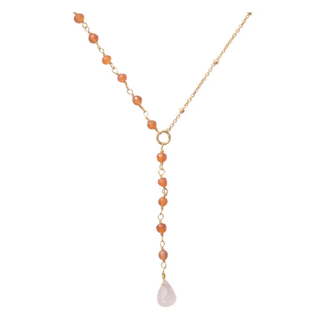A beautiful story Dawn Carnelian Rose Quartz Necklace