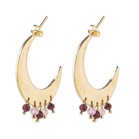 Mystic Garnet Rose Quartz Earrings