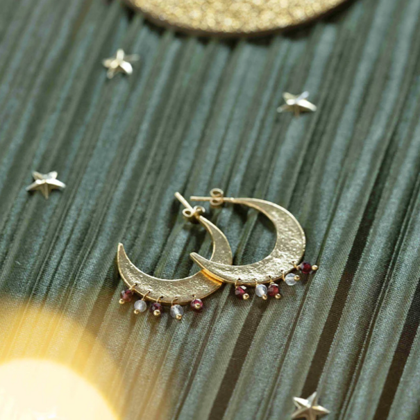 A beautiful story Mystic Garnet Rose Quartz Earrings