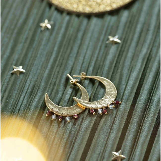 Mystic Garnet Rose Quartz Earrings