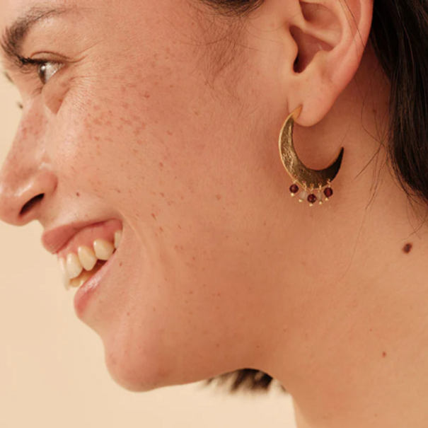 A beautiful story Mystic Garnet Rose Quartz Earrings