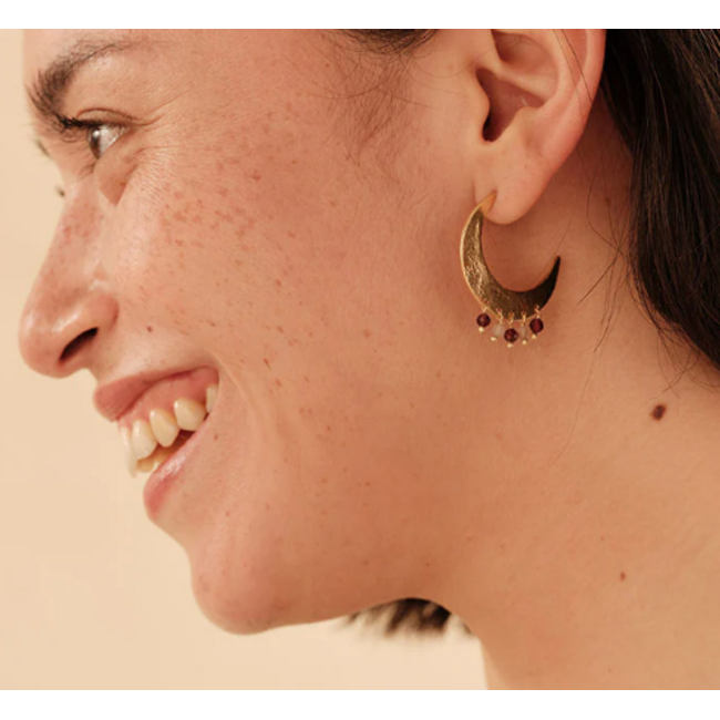 Mystic Garnet Rose Quartz Earrings