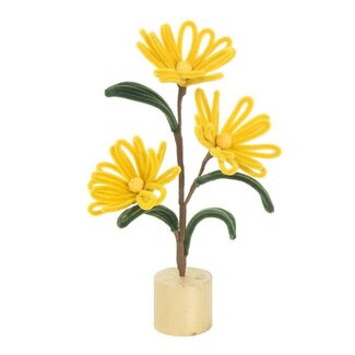 Mevrouw Potjes Decoratie bloem geel