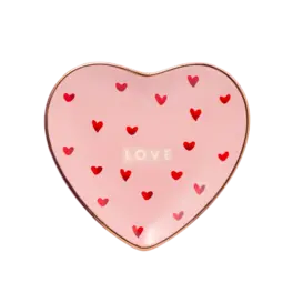 Plate Heart LOVE pink