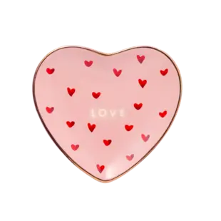 Plate Heart LOVE pink