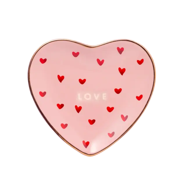 Plate Heart LOVE pink