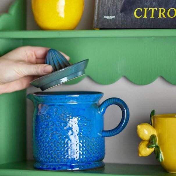 Bloomingville Liselu Lemon Juicer, Blue, Stoneware
