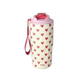Stainless steel thermo cup with hearts