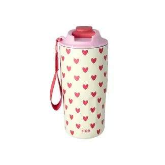 Stainless steel thermo cup with hearts