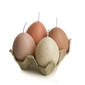 Egg kaarsjes in tray roze tinten