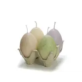 Egg kaarsjes in tray green tinten