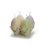 Egg kaarsjes in tray green tinten