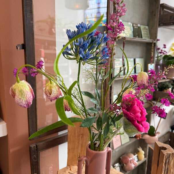 Mevrouw Potjes Vaas compleet roze