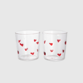 Glass red heart / set 2