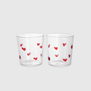 Glass red heart / set 2