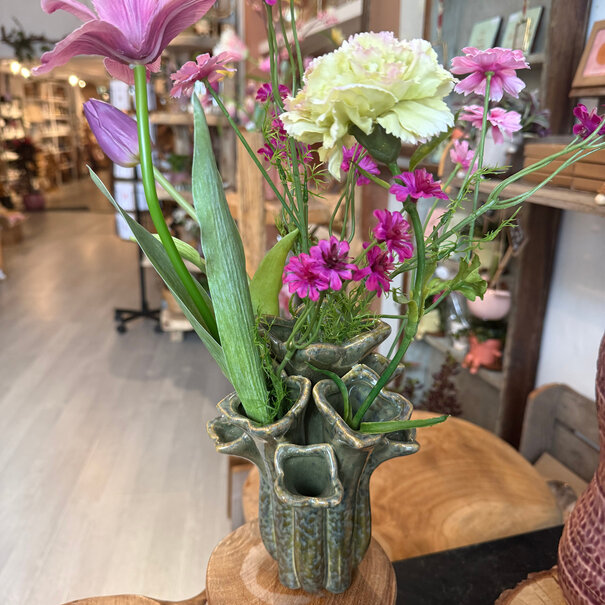 Mevrouw Potjes Tulpenvaas inclusief boeket