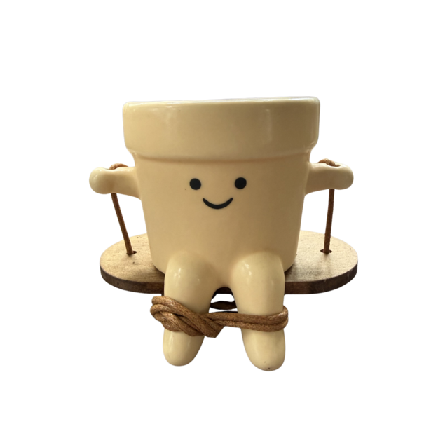 Mevrouw Potjes Schommel potje zacht geel