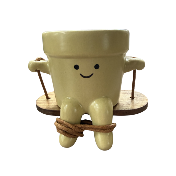 Mevrouw Potjes Schommel potje geel