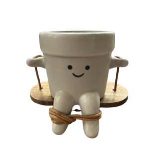 Schommel potje licht grijs