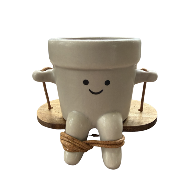 Mevrouw Potjes Schommel potje licht grijs